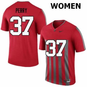 Women's Ohio State Buckeyes #37 Joshua Perry Throwback Nike NCAA College Football Jersey Super Deals GYE1244KJ